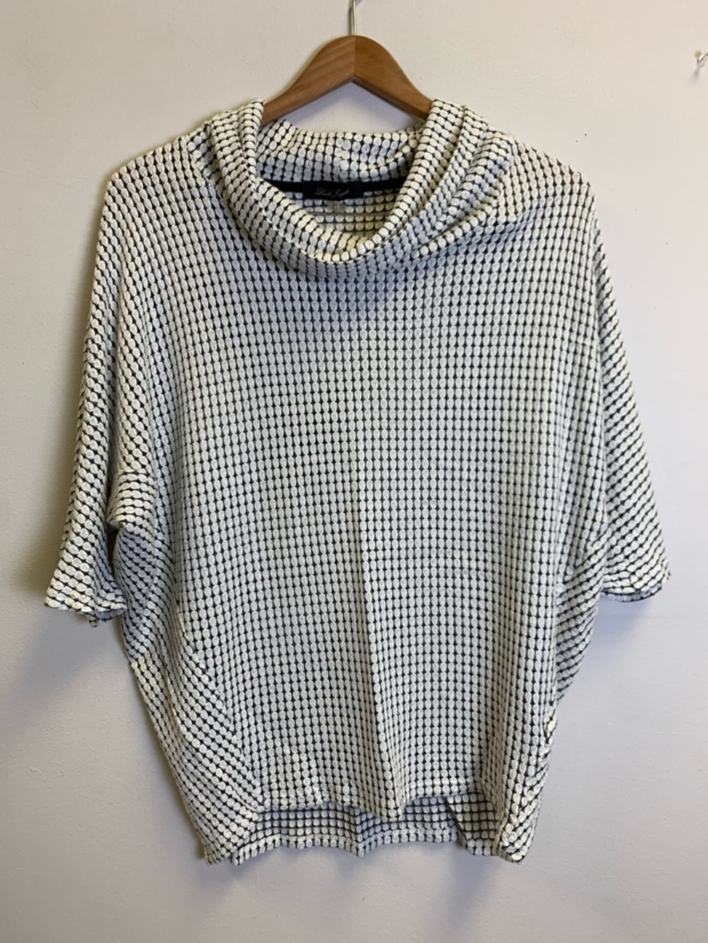 Laila Jayde Black and White Cowl Neck Sweater